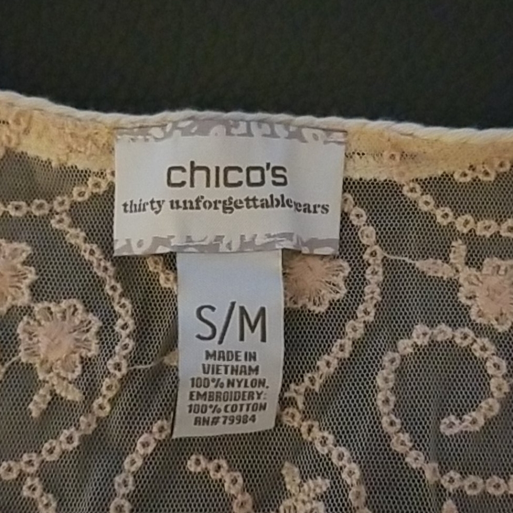 Chico's vintage vest, beige lace. S/M - Picture 2 of 6